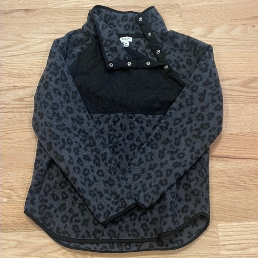 J. Crew Factory Gray Leopard Print Sweatshirt